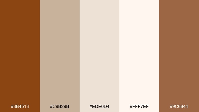 sandstone wedding paper saddle brown color palette with hex codes