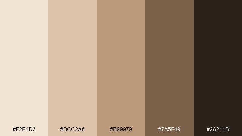 sandstorm gradient bone color palette with hex codes