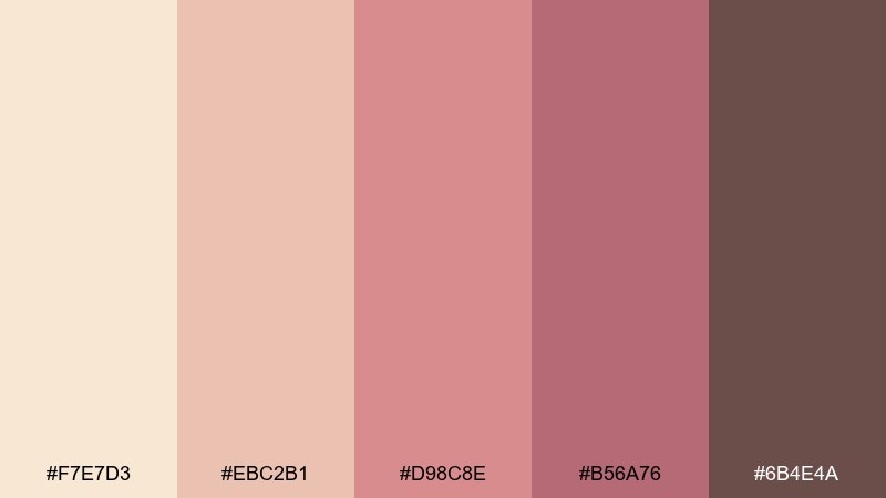 sandy blush beach color palette with hex codes