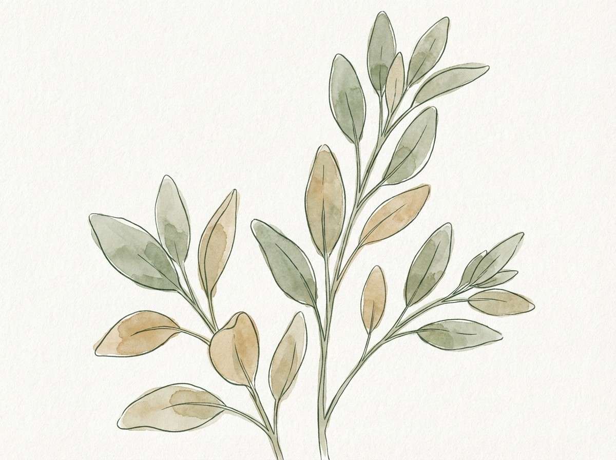 sage watercolor illustration
