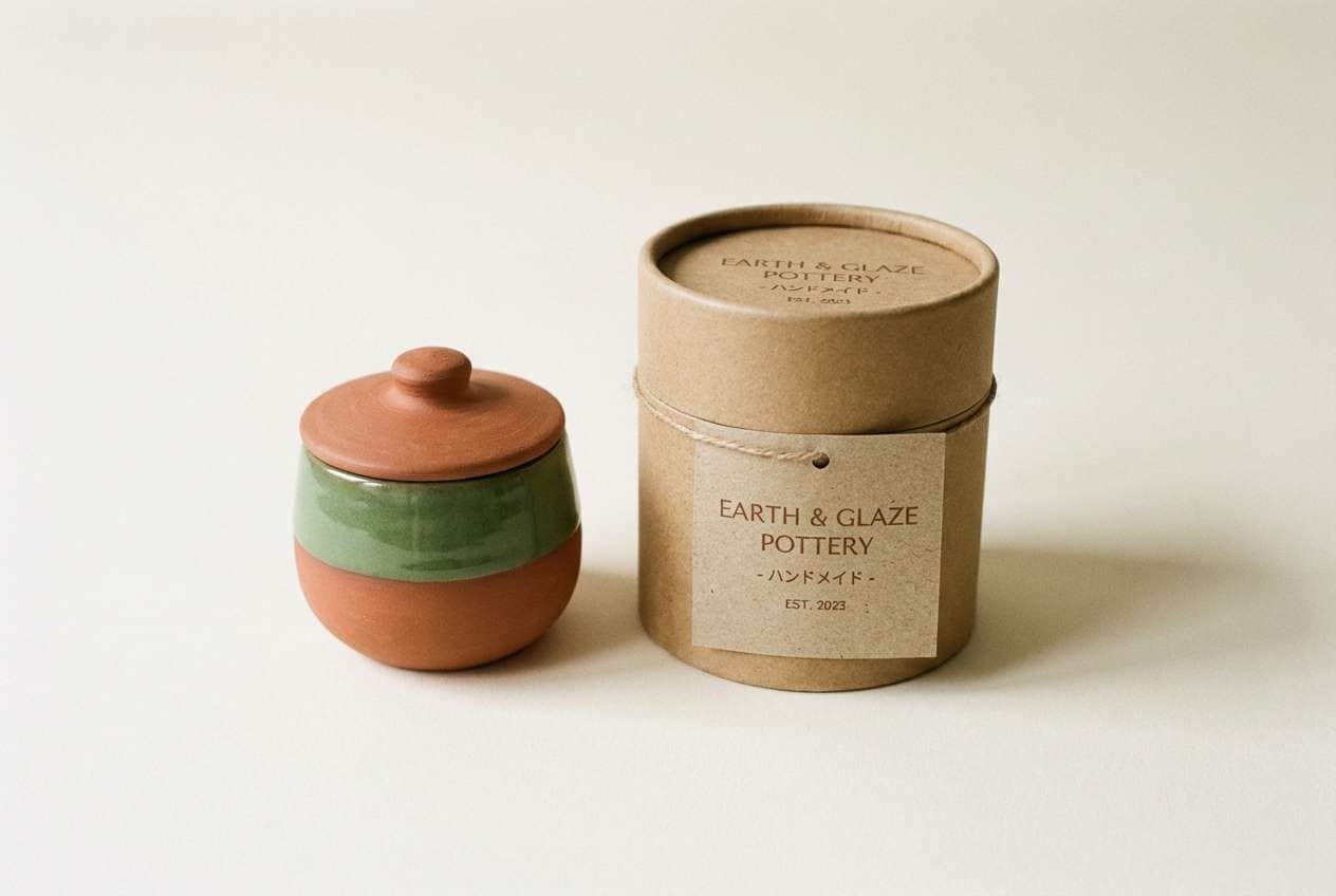 packaging jar with earthy green label