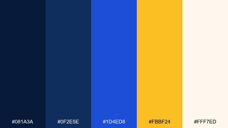 sapphire citrus color palette with hex codes