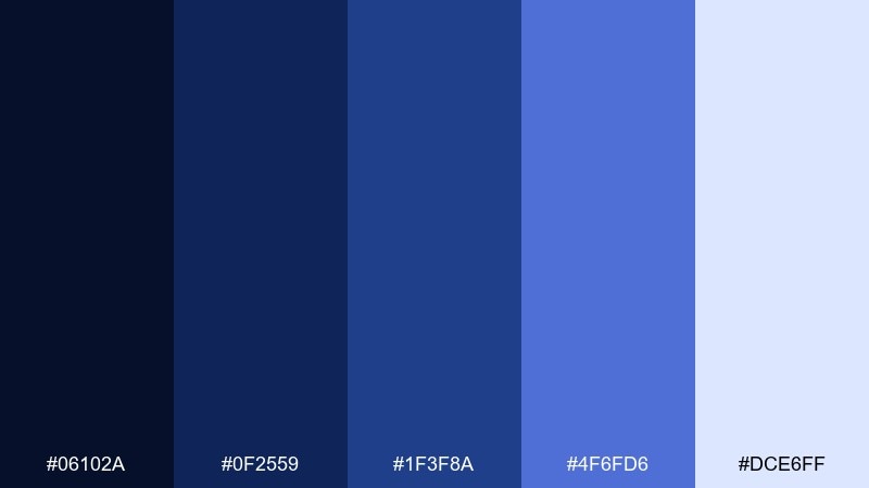 sapphire dusk starry night color palette with hex codes