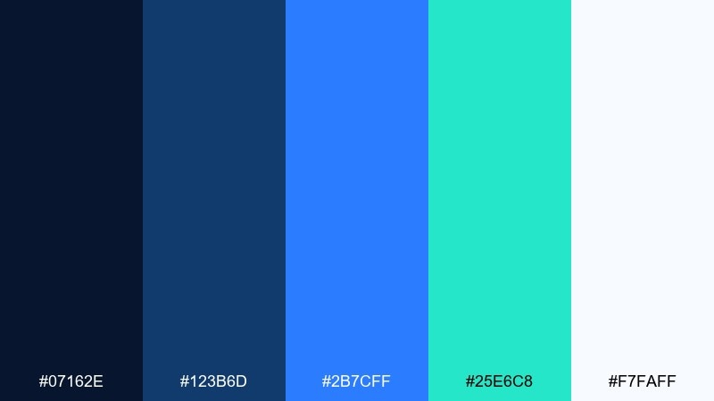 sapphire neon color palette with hex codes