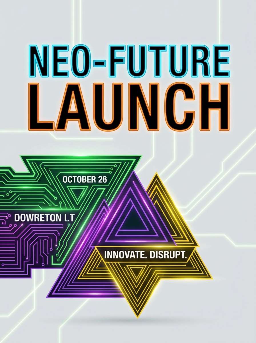 neon tech poster design