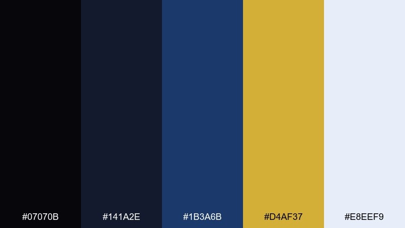 sapphire prestige color palette with hex codes