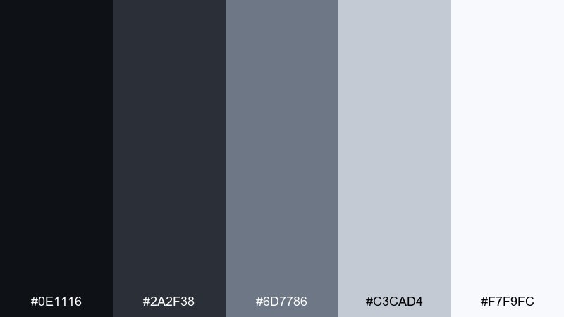 satellite silver space color palette with hex codes