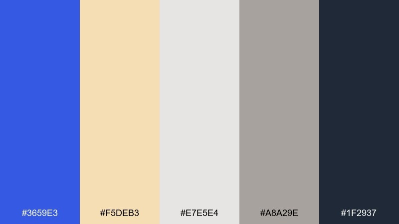 satin and sand color palette with hex codes