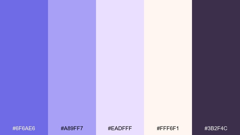 satin ribbon mix blue lavender color palette with hex codes