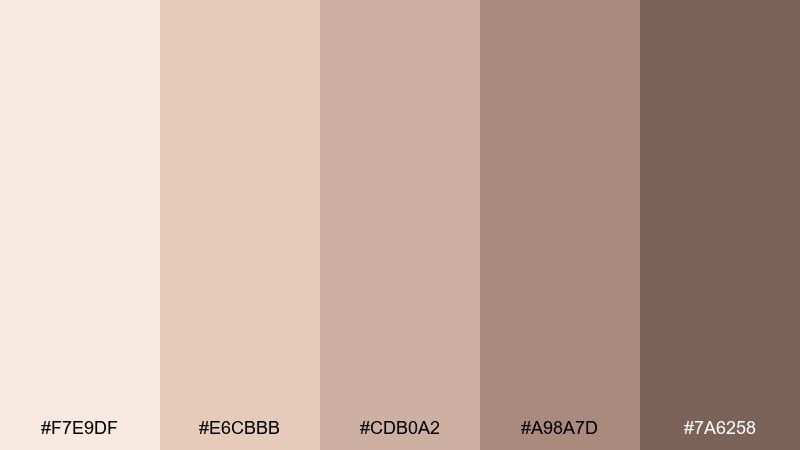 satin sandstone rose gold champagne color palette with hex codes