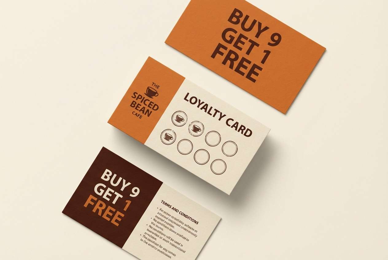 cafe loyalty cards in spice tones