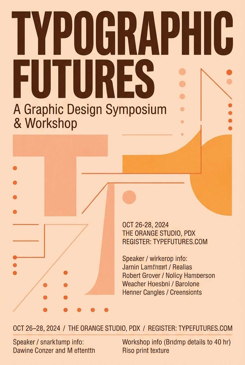 event flyer in warm sunset hues