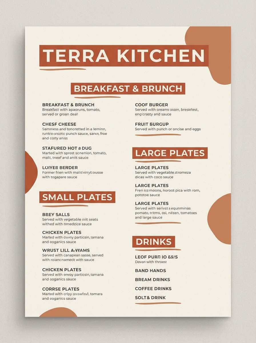 terracotta restaurant menu design
