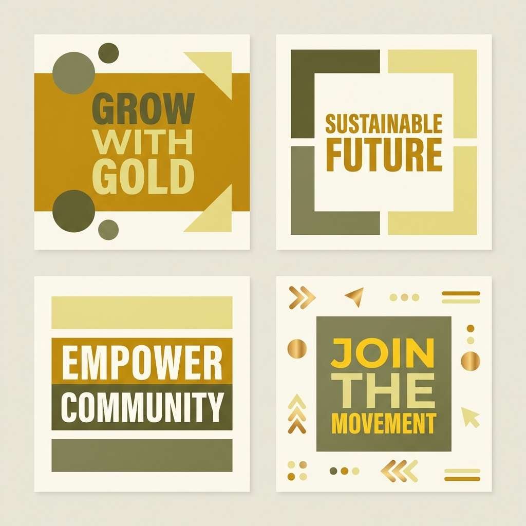 golden social media tiles