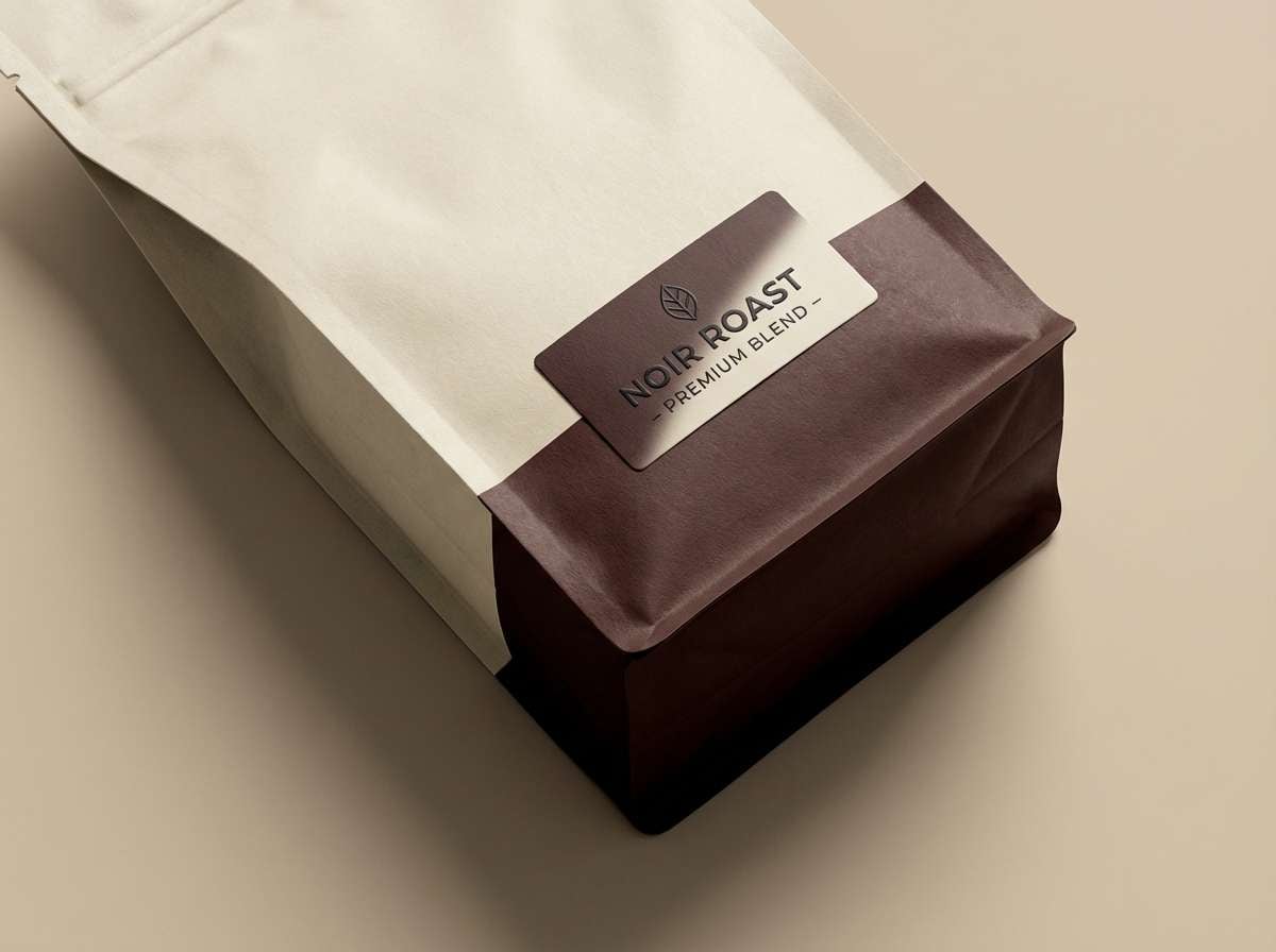premium coffee packaging in browns