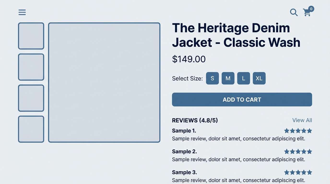 blue ecommerce ui mockup