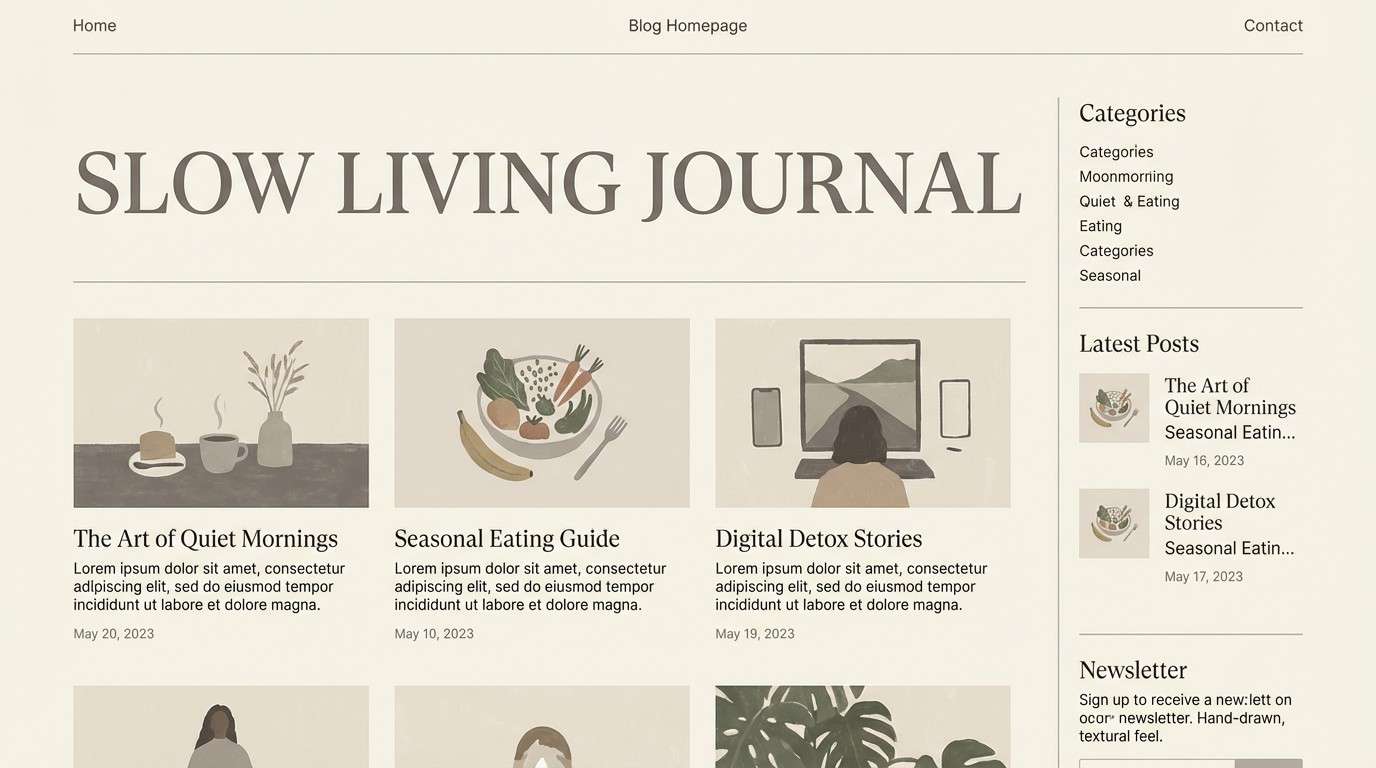 neutral blog ui layout