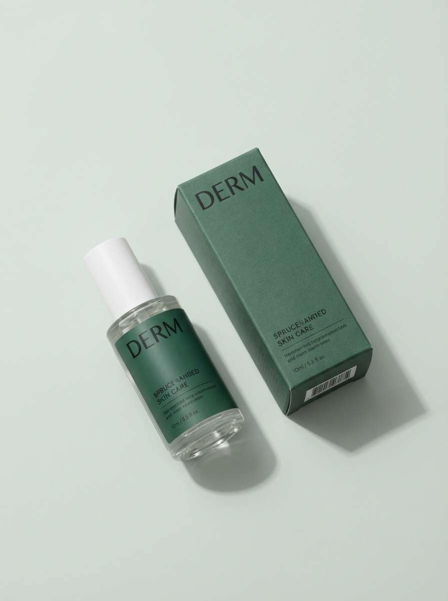 moody green skincare ad