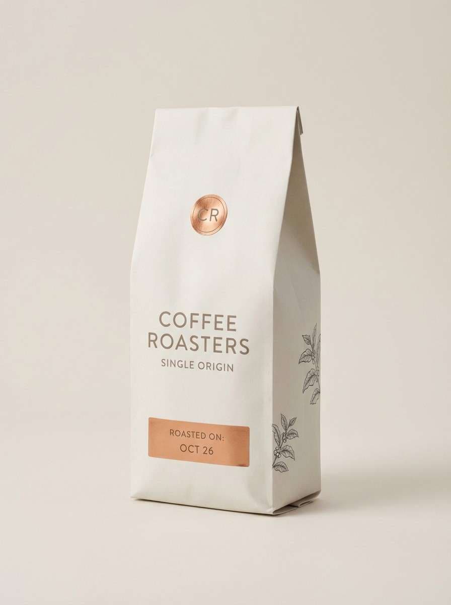 minimal coffee bag packaging