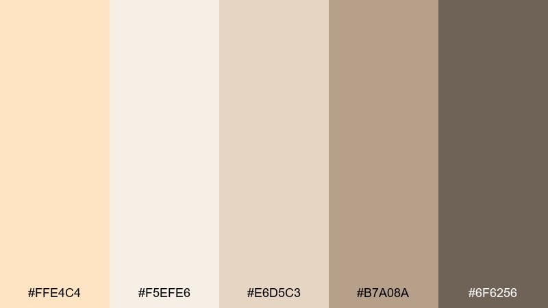 scandinavian cream color palette with hex codes