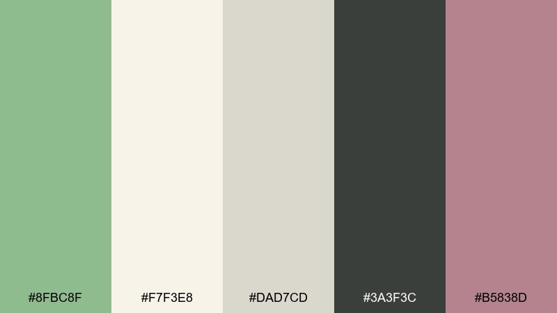 scandinavian kitchen dark sea green color palette with hex codes