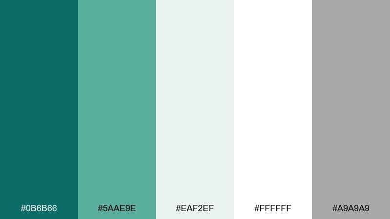 scandinavian teal color palette with hex codes