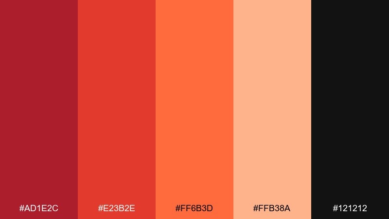 scarlet apricot ui red orange color palette with hex codes