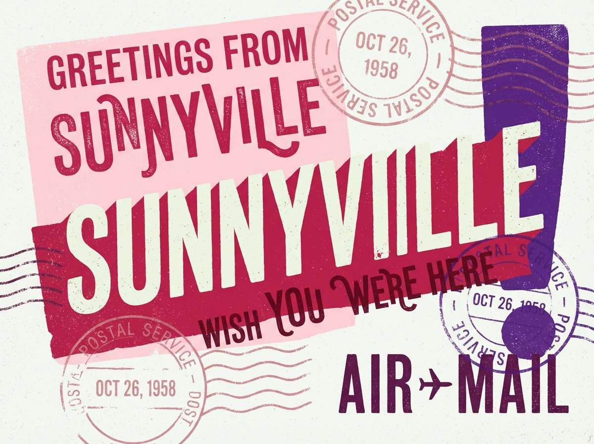 retro postcard poster