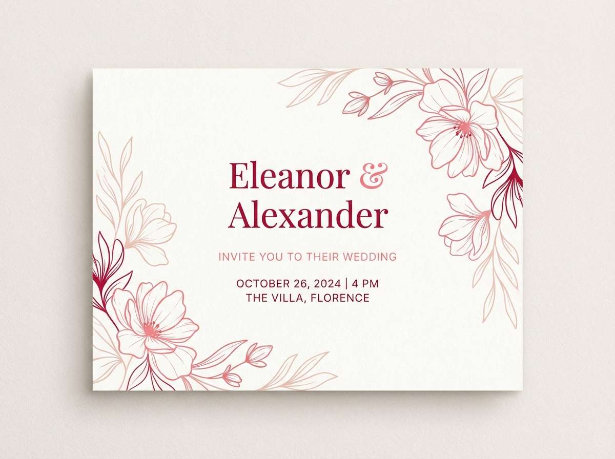 romantic wedding invitation