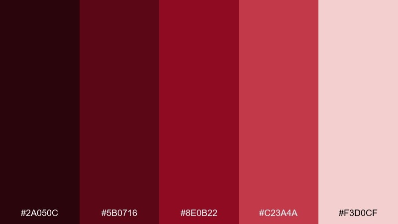 scarlet oxblood vampire color palette with hex codes