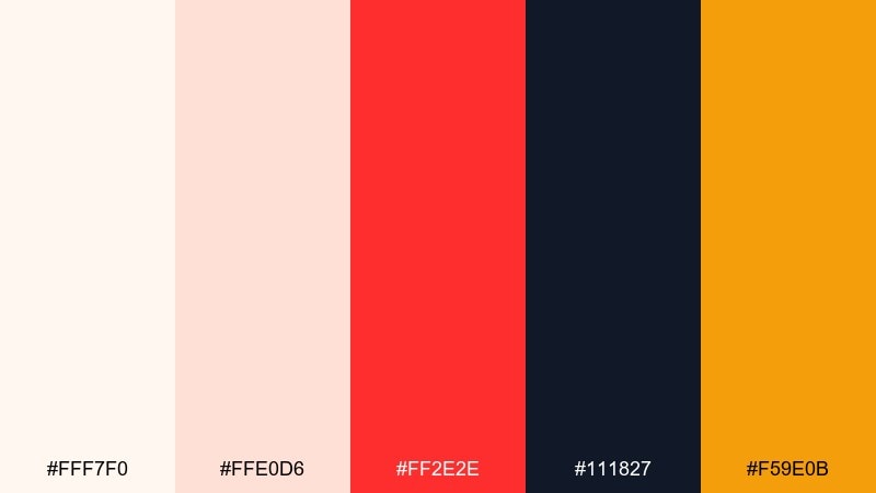 scarlet typography color palette with hex codes