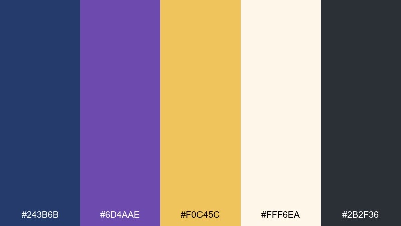 scepter and silk color palette with hex codes