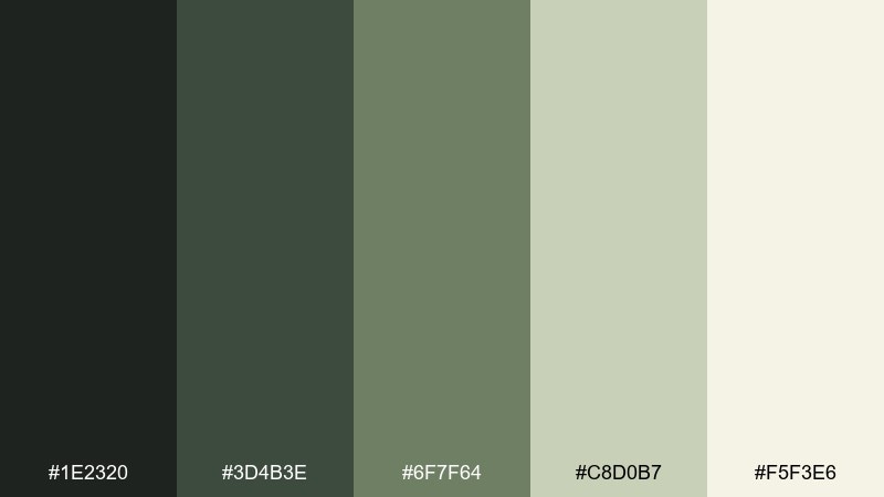 scholarly sage library color palette with hex codes