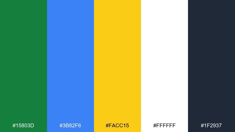 schoolyard bright green blue yellow color palette with hex codes