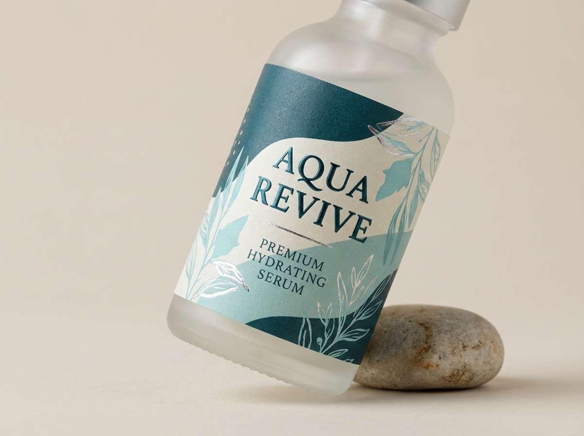 premium teal skincare label