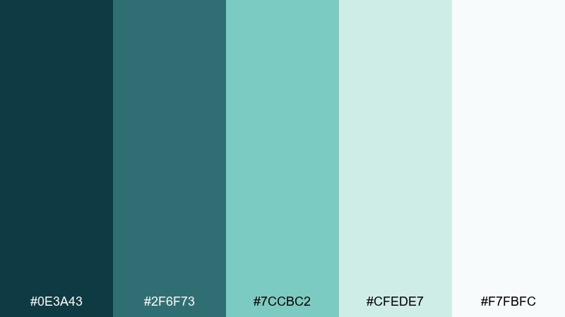sea glass calm color palette with hex codes