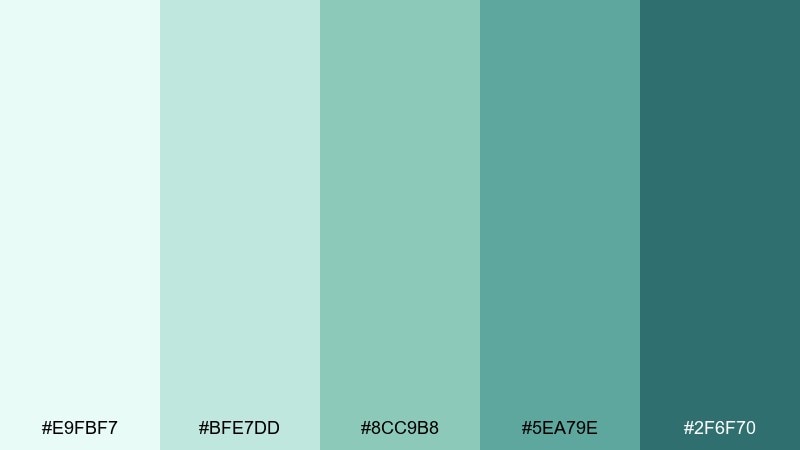 sea glass daydream dreamy color palette with hex codes