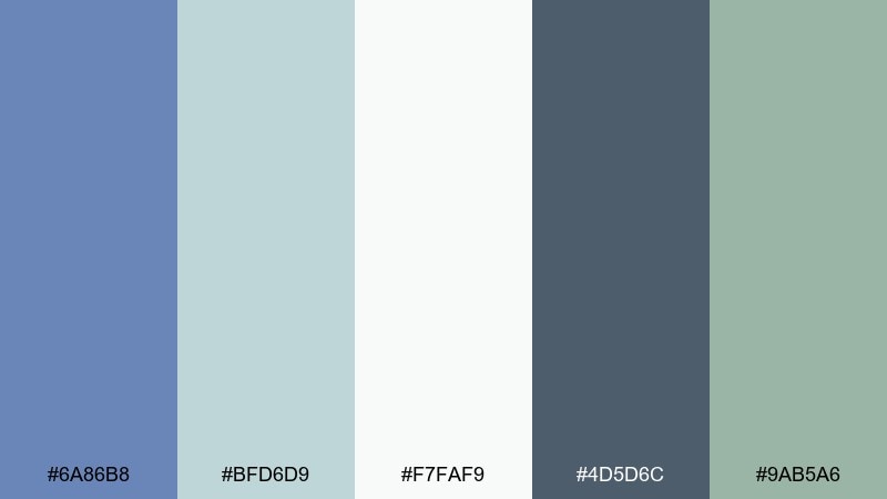 sea glass minimal glaucous color palette with hex codes