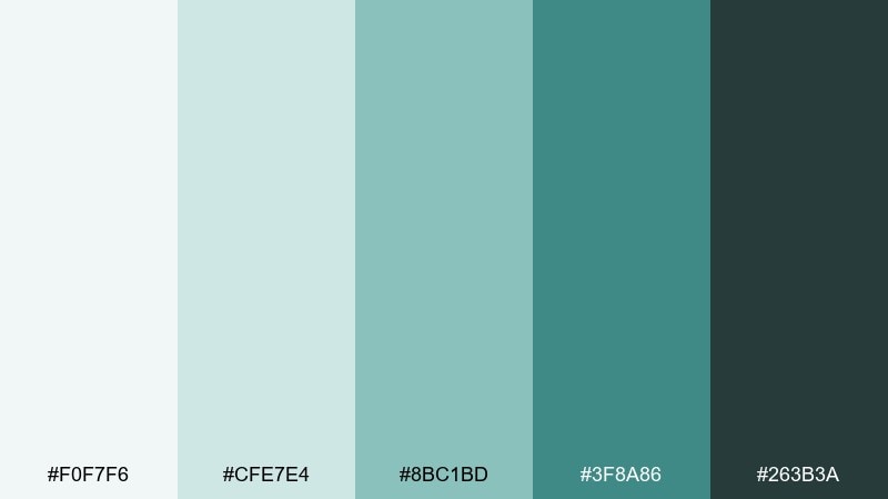 sea glass minimal scandinavian color palette with hex codes