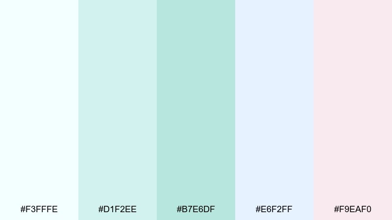 sea glass morning light color palette with hex codes