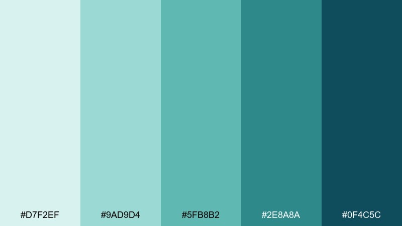 sea glass morning sea color palette with hex codes