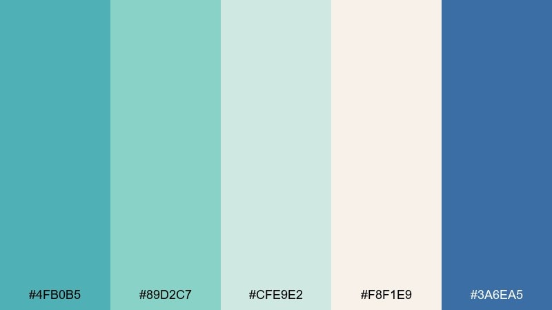 sea glass mosaic color palette with hex codes