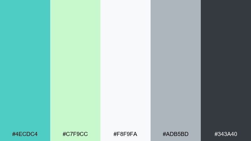 sea glass neutrals color palette with hex codes
