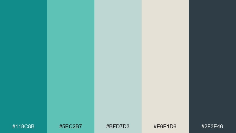 sea glass neutrals color palette with hex codes