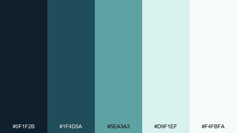 sea glass resume portfolio color palette with hex codes