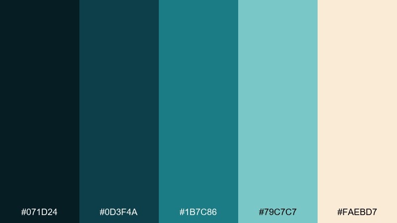 sea glass velvet color palette with hex codes