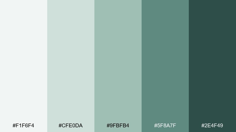 sea glass zen color palette with hex codes