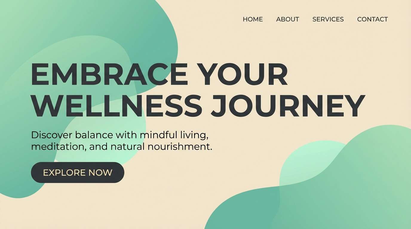 wellness hero header with sea green tones