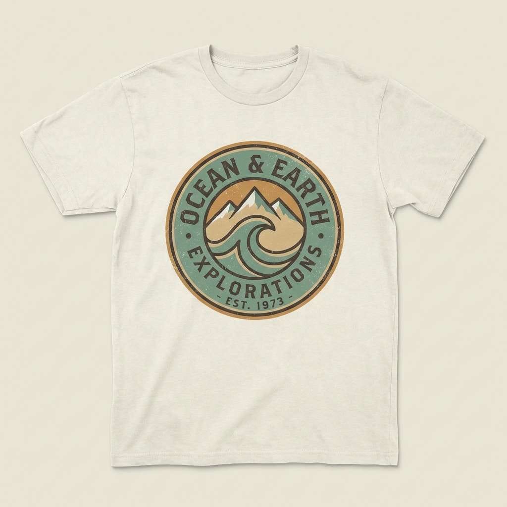 retro badge logo with a combination of sea green