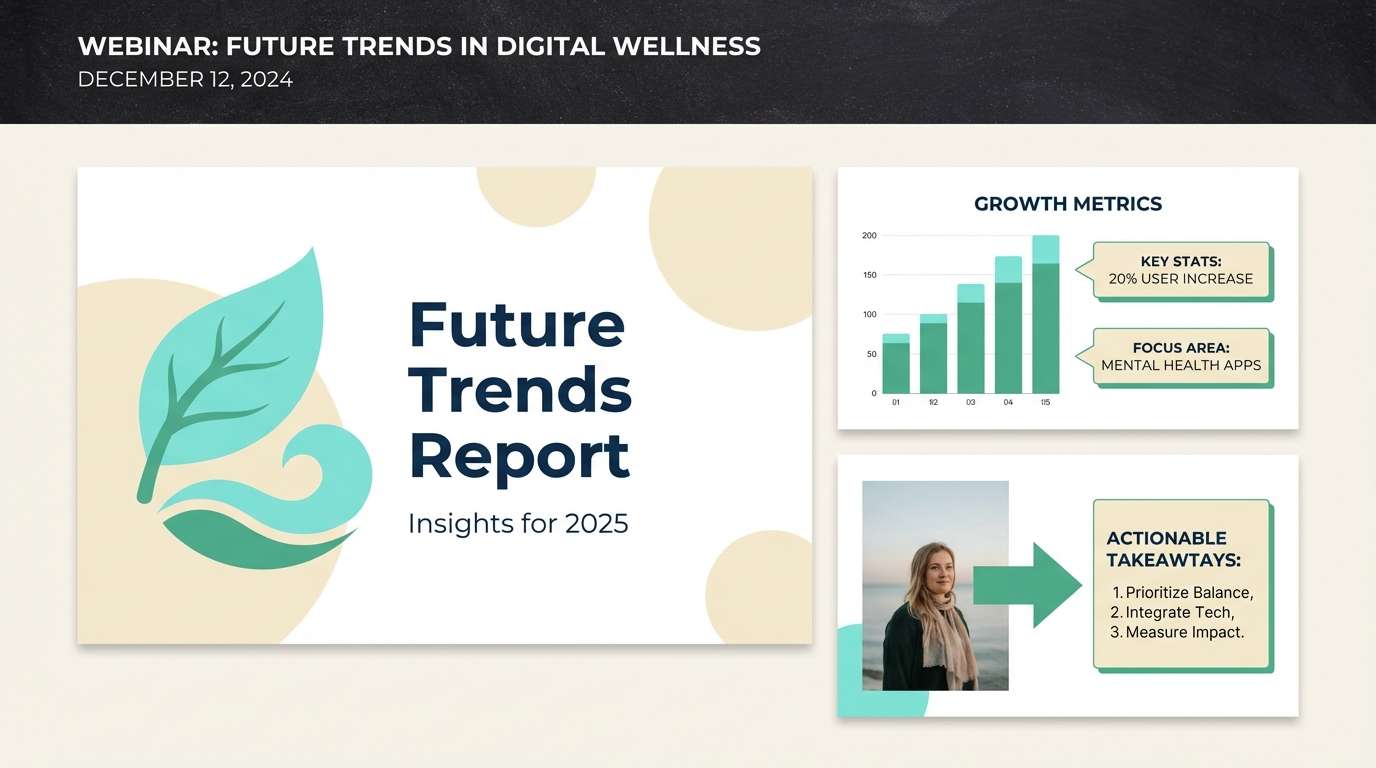 webinar slide design in sea green color scheme